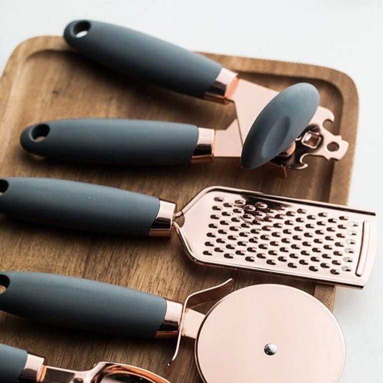 Hom & Ember – Exquisite 7 - Piece Rose Gold Kitchen Tools Collection for a Stylish and Functional Aesthetics - Hom & Ember