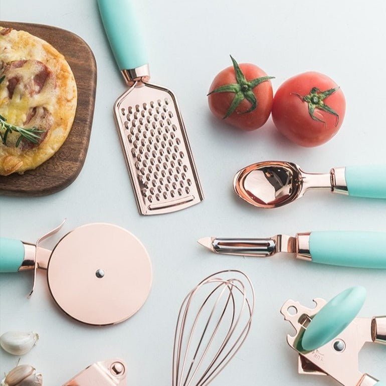 Hom & Ember – Exquisite 7 - Piece Rose Gold Kitchen Tools Collection for a Stylish and Functional Aesthetics - Hom & Ember