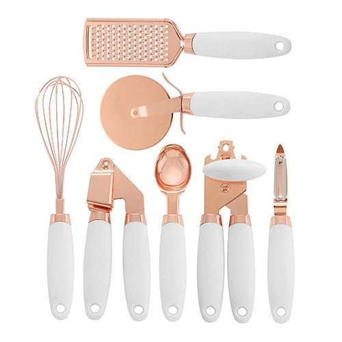 Hom & Ember – Exquisite 7 - Piece Rose Gold Kitchen Tools Collection for a Stylish and Functional Aesthetics - Hom & Ember