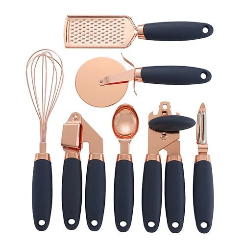Hom & Ember – Exquisite 7 - Piece Rose Gold Kitchen Tools Collection for a Stylish and Functional Aesthetics - Hom & Ember