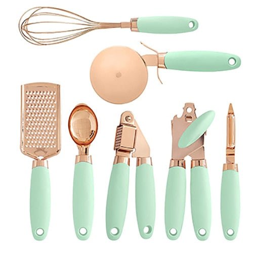 Hom & Ember – Exquisite 7 - Piece Rose Gold Kitchen Tools Collection for a Stylish and Functional Aesthetics - Hom & Ember