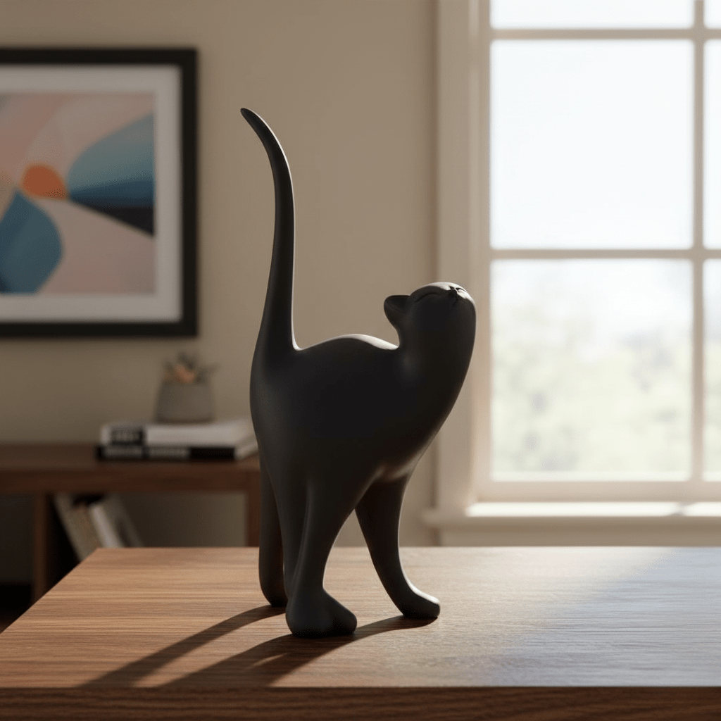 Hom & Ember – Exquisite Artisan Cat Sculpture in Elegant Design for a Touch of Whimsy - Hom & Ember