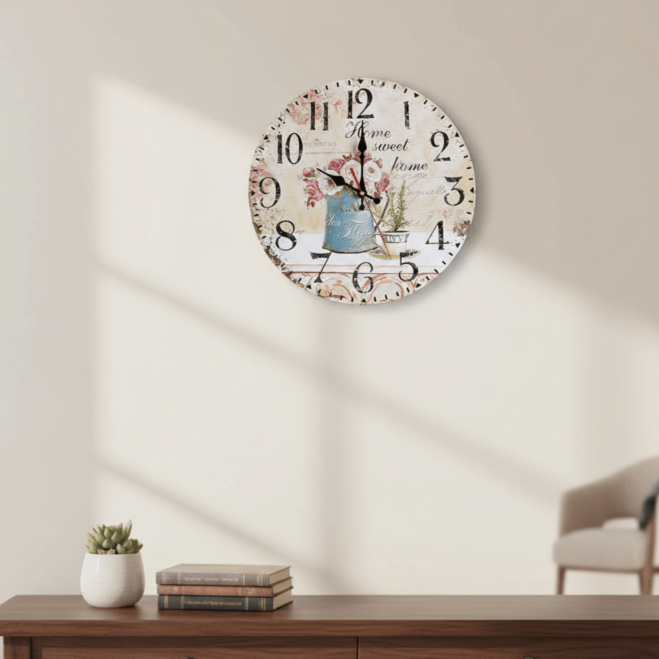Hom & Ember – Exquisite Floral Wall Clock for a Stylish and Decorative Timepiece with Modern Elegance - Hom & Ember