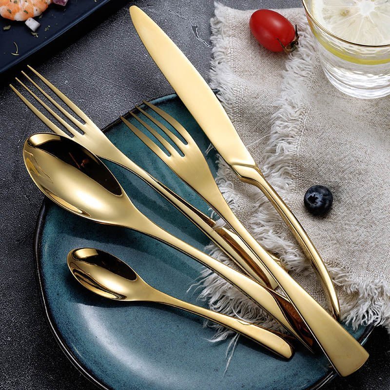 Hom & Ember – Exquisite Gold - Plated Cutlery Set for a Refined Elegance and Sophisticated Dining Experiences - Hom & Ember