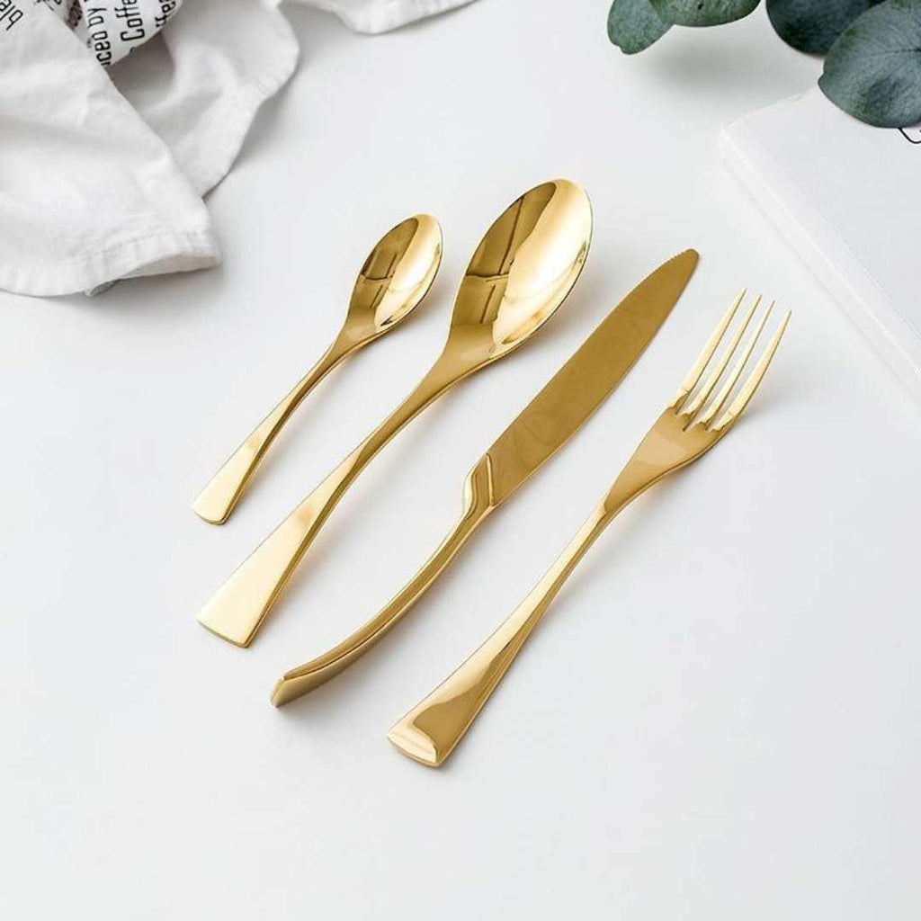 Hom & Ember – Exquisite Gold - Plated Cutlery Set for a Refined Elegance and Sophisticated Dining Experiences - Hom & Ember