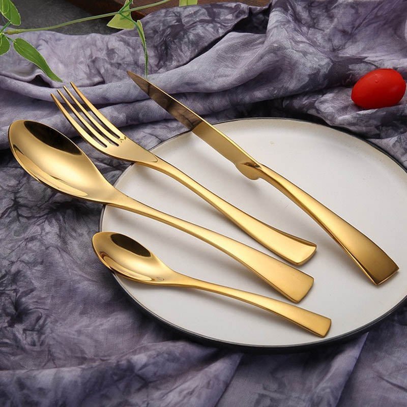 Hom & Ember – Exquisite Gold - Plated Cutlery Set for a Refined Elegance and Sophisticated Dining Experiences - Hom & Ember