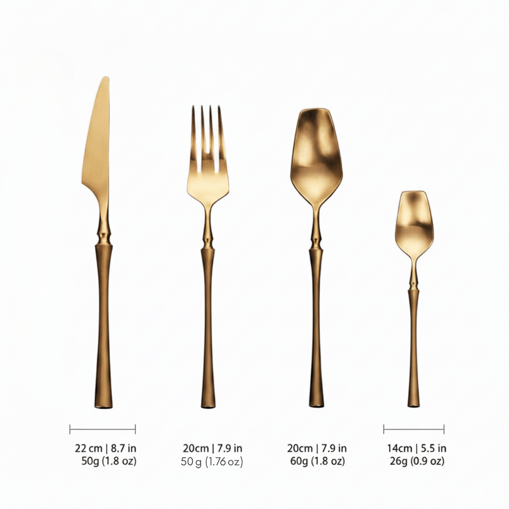 Hom & Ember – Exquisite Golden Cutlery Set for Elegant Dining and Table Setting with Timeless Charm - Hom & Ember