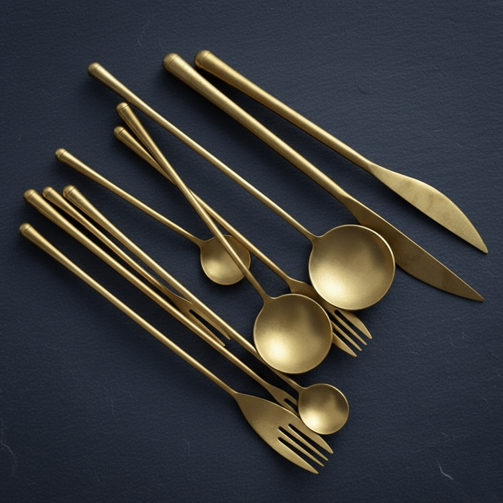 Hom & Ember – Exquisite Golden Cutlery Set for Stylish Dining and Elegant Table Setting - Hom & Ember