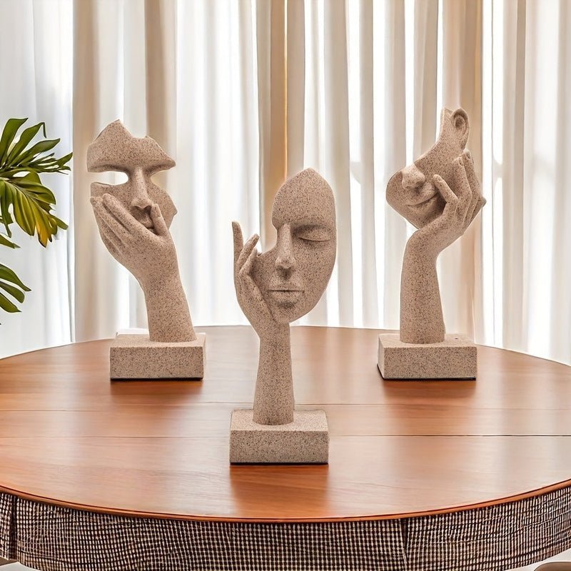 Hom & Ember – Exquisite Set of Artistic Decorative Masks in Neutral Shades for a Stylish Space and Refined Atmosphere - Hom & Ember
