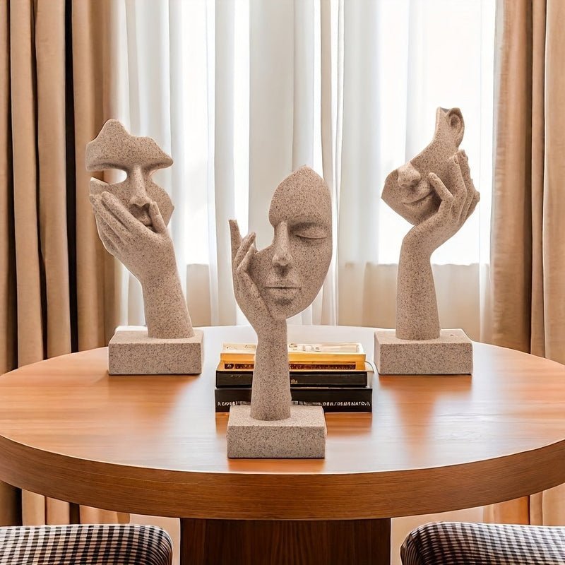 Hom & Ember – Exquisite Set of Artistic Decorative Masks in Neutral Shades for a Stylish Space and Refined Atmosphere - Hom & Ember