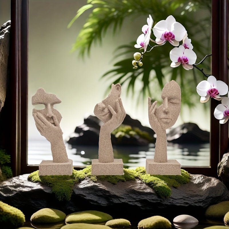 Hom & Ember – Exquisite Set of Artistic Decorative Masks in Neutral Shades for a Stylish Space and Refined Atmosphere - Hom & Ember