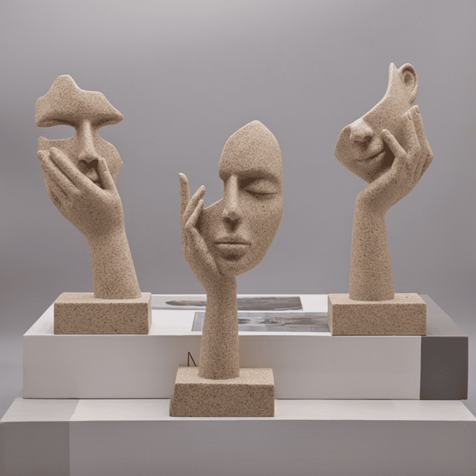 Hom & Ember – Exquisite Set of Artistic Decorative Masks in Neutral Shades for a Stylish Space and Refined Atmosphere - Hom & Ember