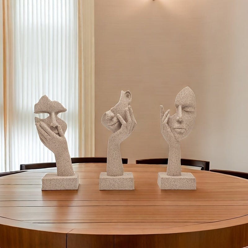 Hom & Ember – Exquisite Set of Artistic Decorative Masks in Neutral Shades for a Stylish Space and Refined Atmosphere - Hom & Ember