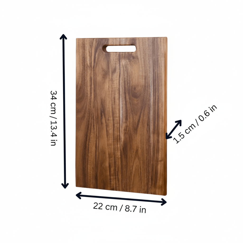 Hom & Ember – Exquisite Solid Wood Chopping Board with Handle for Sophisticated Culinary Masterpieces - Hom & Ember