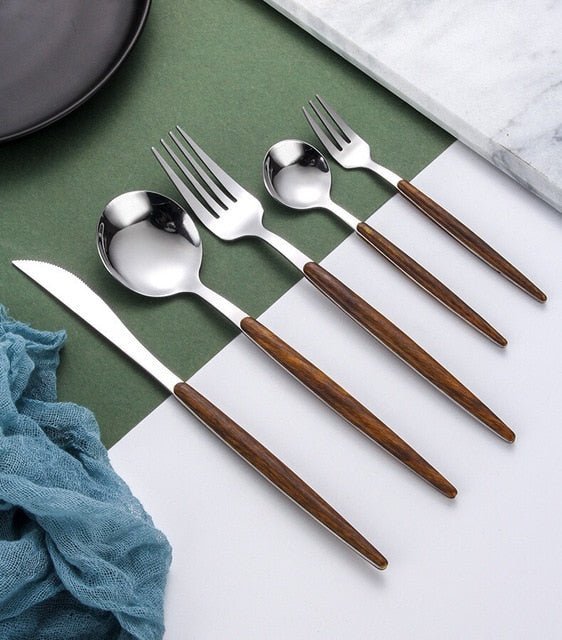 Hom & Ember – Exquisite Timber Cutlery Ensemble for a Refined Dining Experience - Hom & Ember