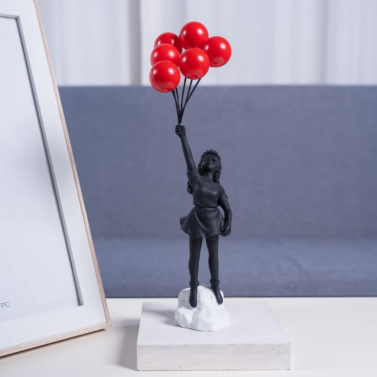 Hom & Ember – Fly Away Balloon Girl Sculpture for a Whimsical Touch - Hom & Ember