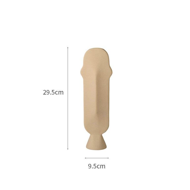 Hom & Ember – Frosted Ceramic Face Vase - Hom & Ember