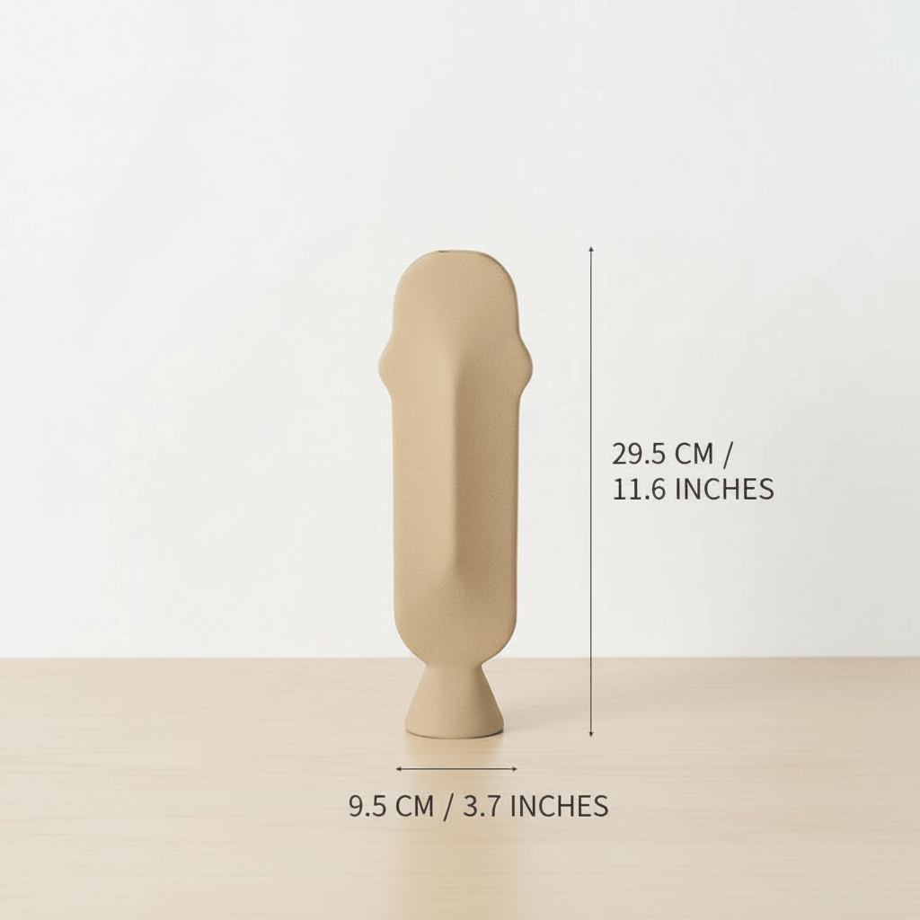 Hom & Ember – Frosted Ceramic Face Vase - Hom & Ember