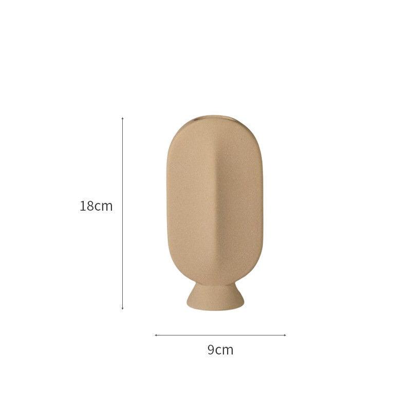 Hom & Ember – Frosted Ceramic Face Vase - Hom & Ember