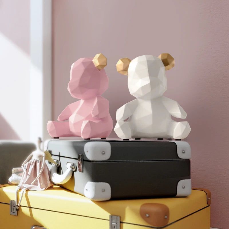 Hom & Ember – Geometric Bear Statue - Hom & Ember