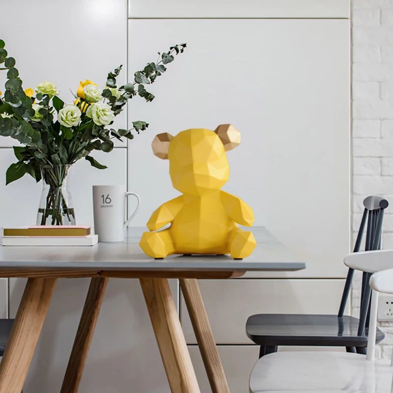 Hom & Ember – Geometric Bear Statue - Hom & Ember