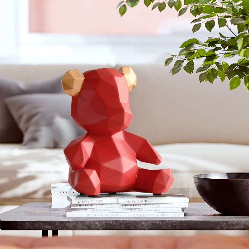 Hom & Ember – Geometric Bear Statue - Hom & Ember
