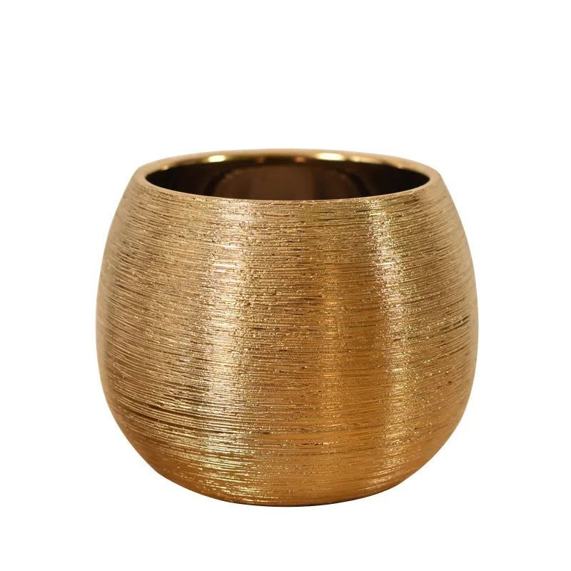 Hom & Ember – Gold - Plated Plant Pot - Hom & Ember