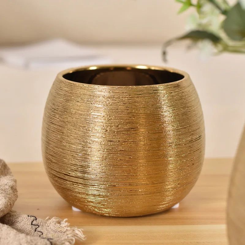 Hom & Ember – Gold - Plated Plant Pot - Hom & Ember