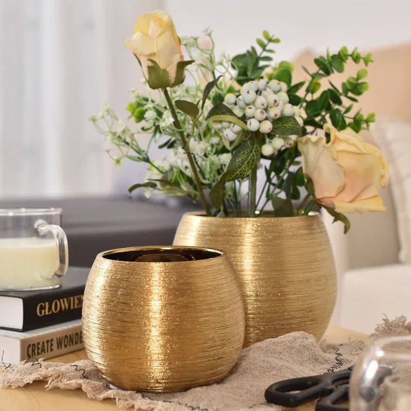 Hom & Ember – Gold - Plated Plant Pot - Hom & Ember