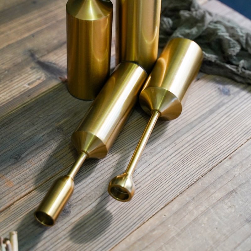 Hom & Ember – Golden Bloom Candle Holders - Hom & Ember