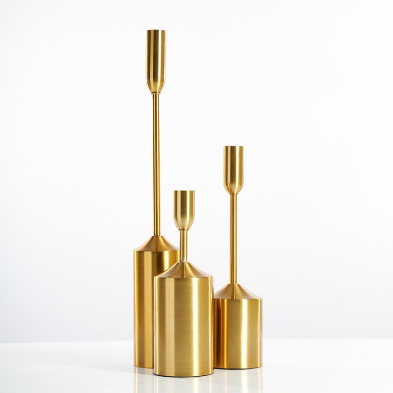 Hom & Ember – Golden Bloom Candle Holders - Hom & Ember