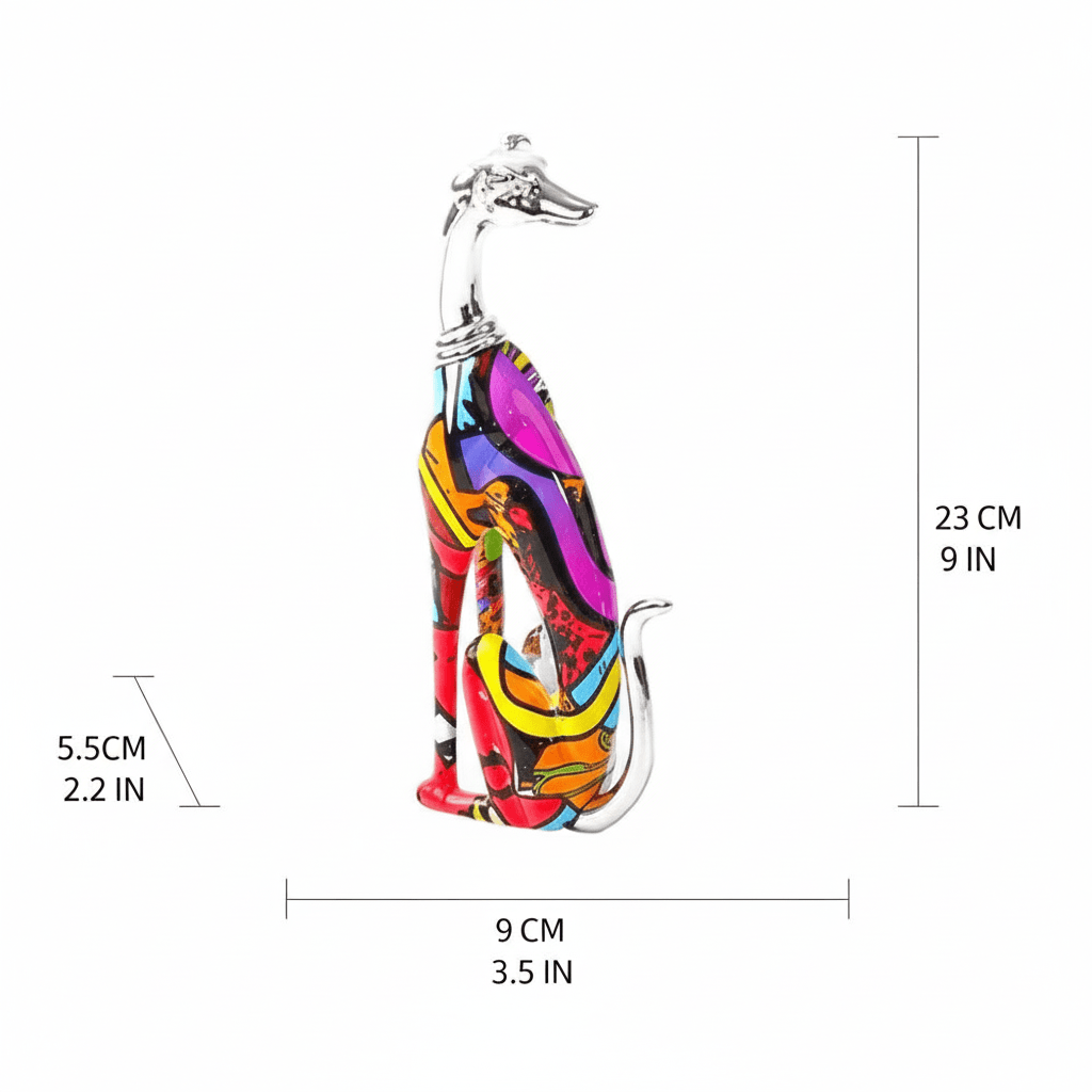 Hom & Ember – Greyhound Graffiti Painted Statue for a Contemporary Art Touch - Hom & Ember