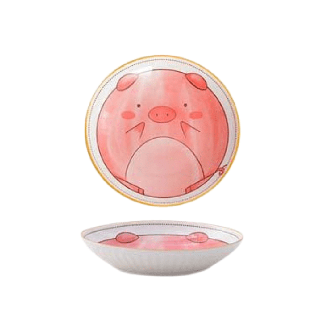 Hom & Ember – Hand - Painted Animal Cartoon Ceramic Plate for a Playful Touch - Hom & Ember