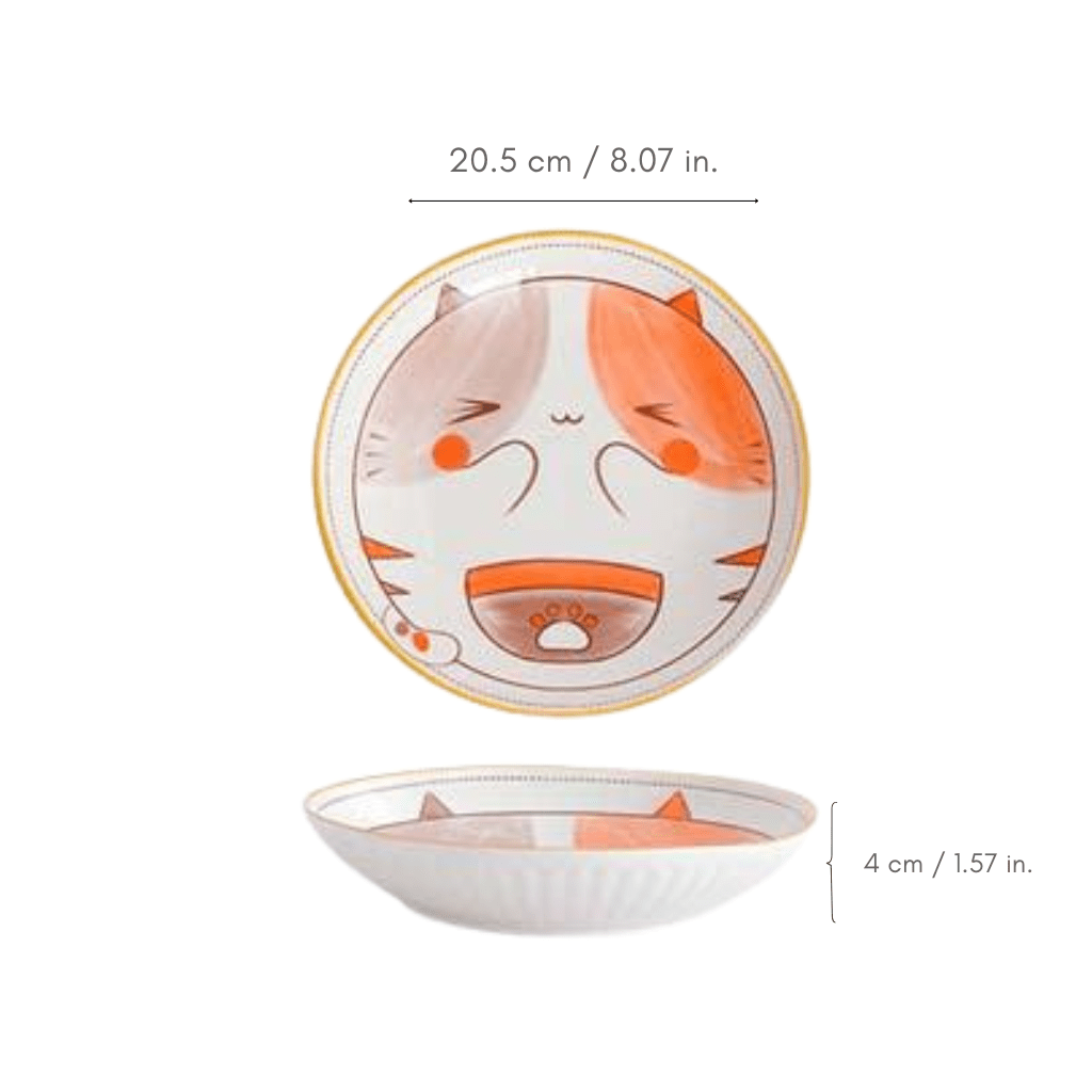 Hom & Ember – Hand - Painted Animal Cartoon Ceramic Plate for a Playful Touch - Hom & Ember