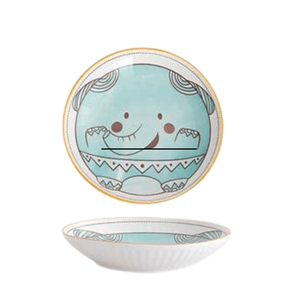 Hom & Ember – Hand - Painted Animal Cartoon Ceramic Plate for a Playful Touch - Hom & Ember