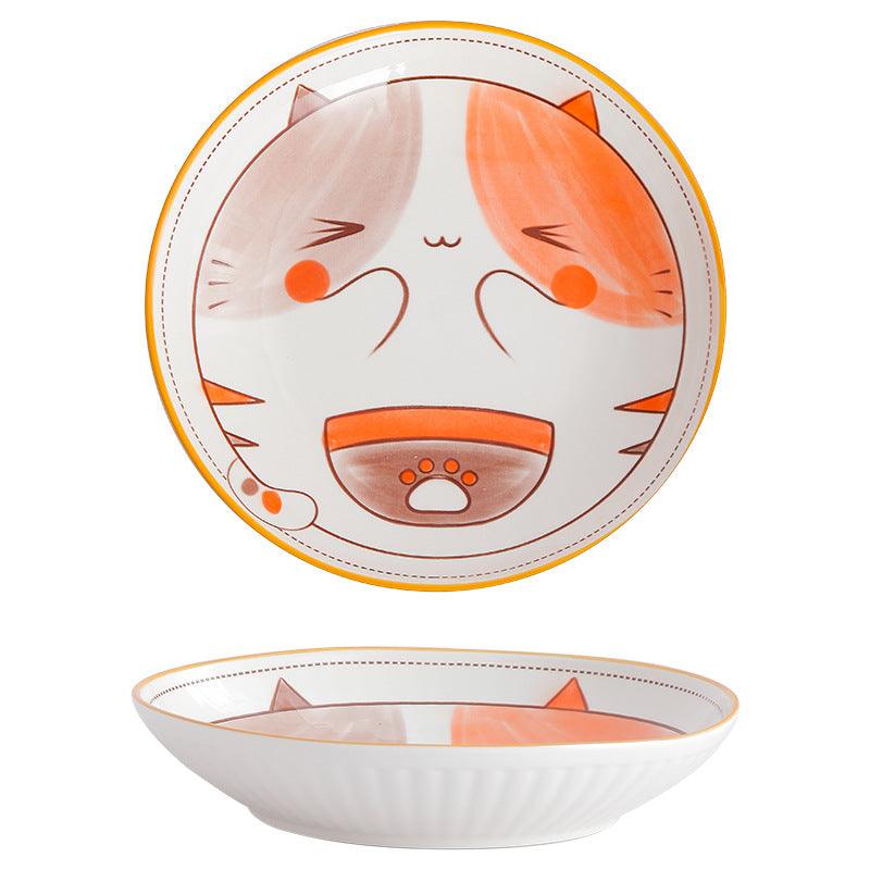 Hom & Ember – Hand - Painted Animal Cartoon Ceramic Plate for a Playful Touch - Hom & Ember