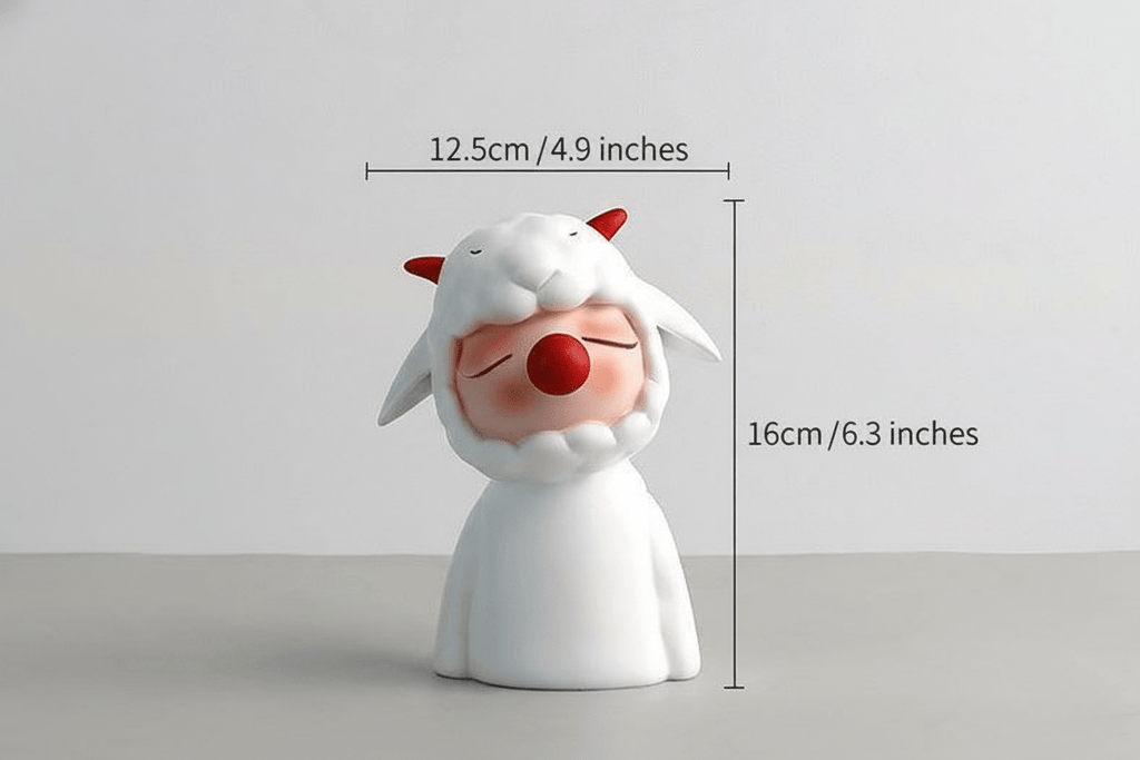 Hom & Ember – Hand - painted Cartoon Sheep Ornament for a Whimsical Touch - Hom & Ember