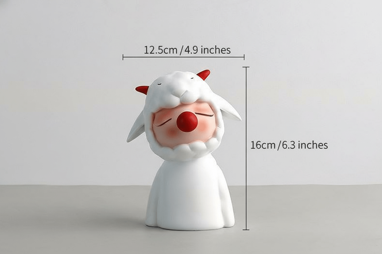 Hom & Ember – Hand - painted Cartoon Sheep Ornament for a Whimsical Touch - Hom & Ember