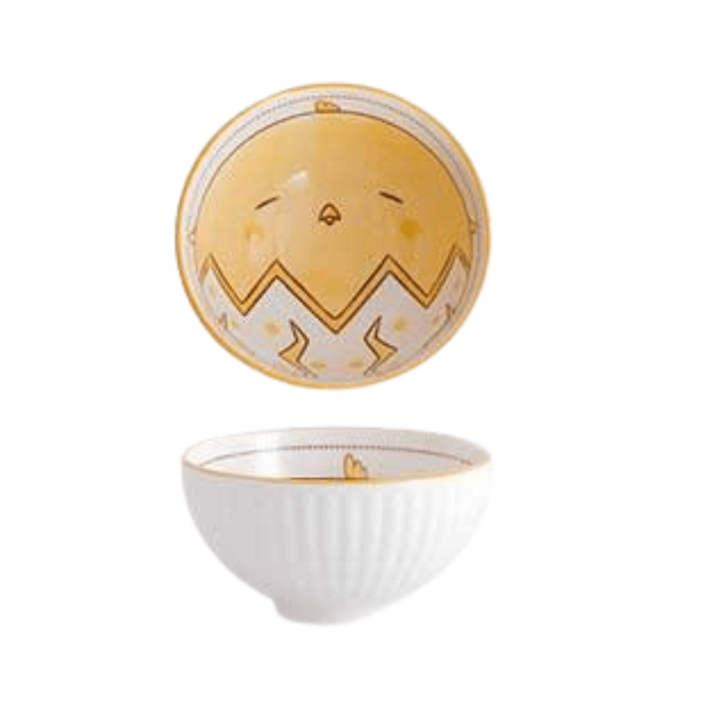 Hom & Ember – Hand - painted Ceramic Bowl with Animal Cartoon Design - Hom & Ember