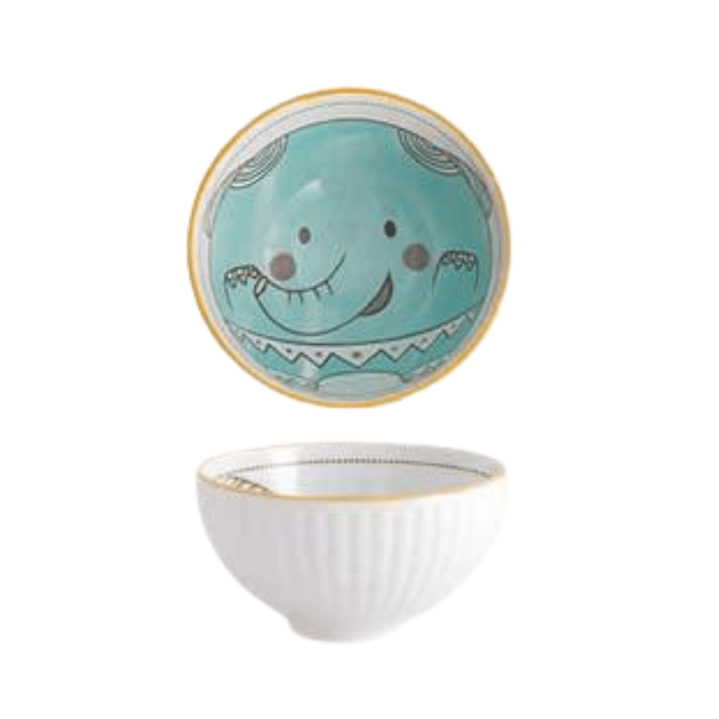 Hom & Ember – Hand - painted Ceramic Bowl with Animal Cartoon Design - Hom & Ember