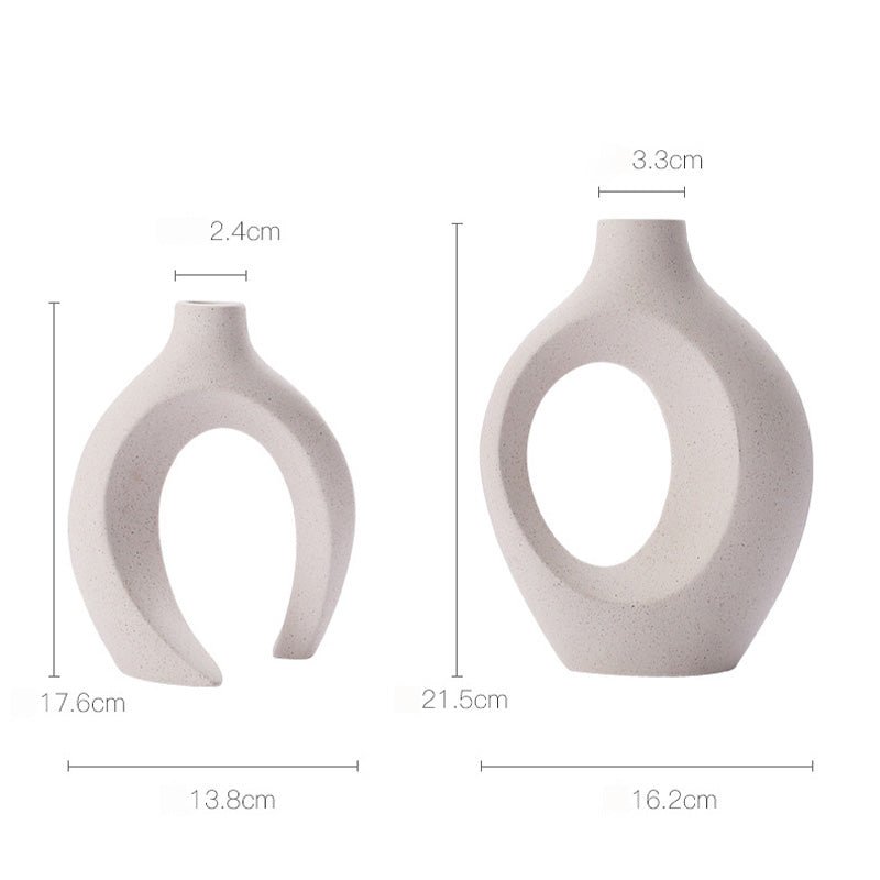 Hom & Ember – Hollow Ceramic Vase Pair - Hom & Ember
