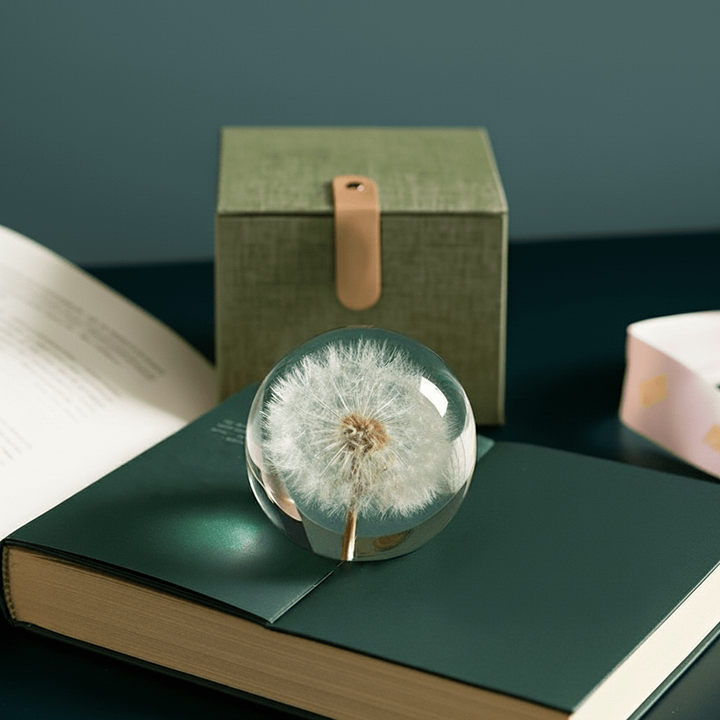 Hom & Ember – I See A Bright Future Dandelion Crystal Ball for a Touch of Whimsy - Hom & Ember
