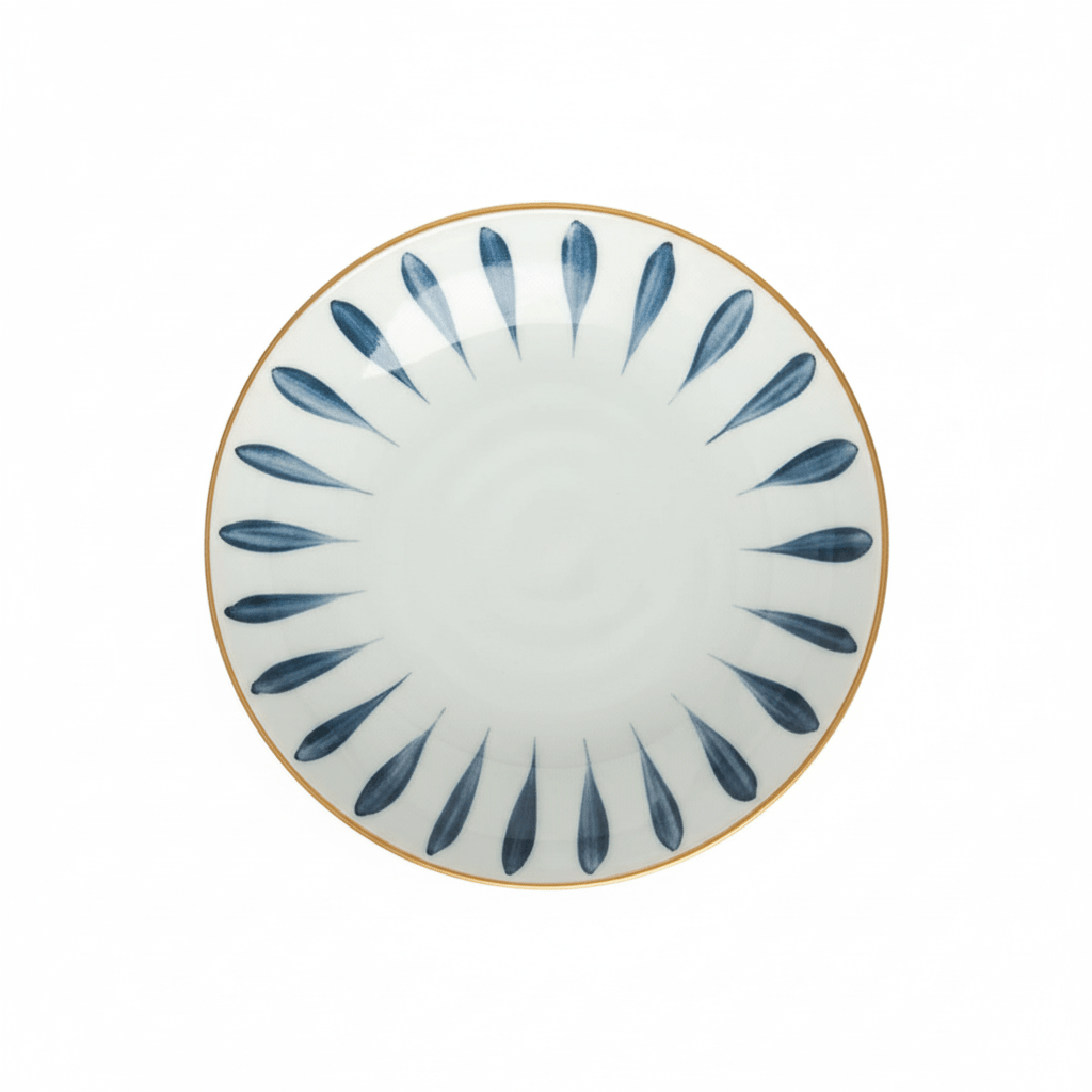 Hom & Ember – Intricate Patterned Ceramic Plate Set in Navy for a Stylish Dining Experience - Hom & Ember