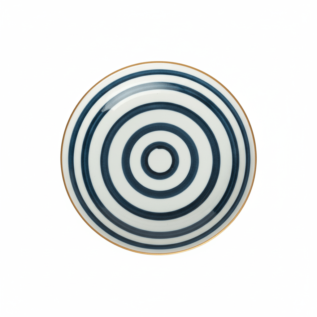 Hom & Ember – Intricate Patterned Ceramic Plate Set in Navy for a Stylish Dining Experience - Hom & Ember