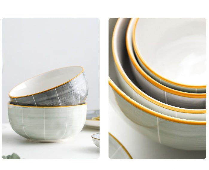 Hom & Ember – Japanese Ceramic Dinnerware Bowl Set for a Sophisticated Dining Experience - Hom & Ember