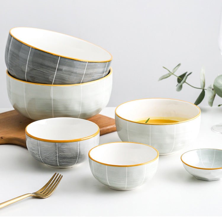 Hom & Ember – Japanese Ceramic Dinnerware Bowl Set for a Sophisticated Dining Experience - Hom & Ember