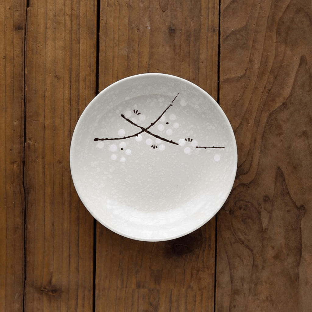 Hom & Ember – Japanese Cherry Blossom Ceramic Plate for an Elegant Dining Experience - Hom & Ember