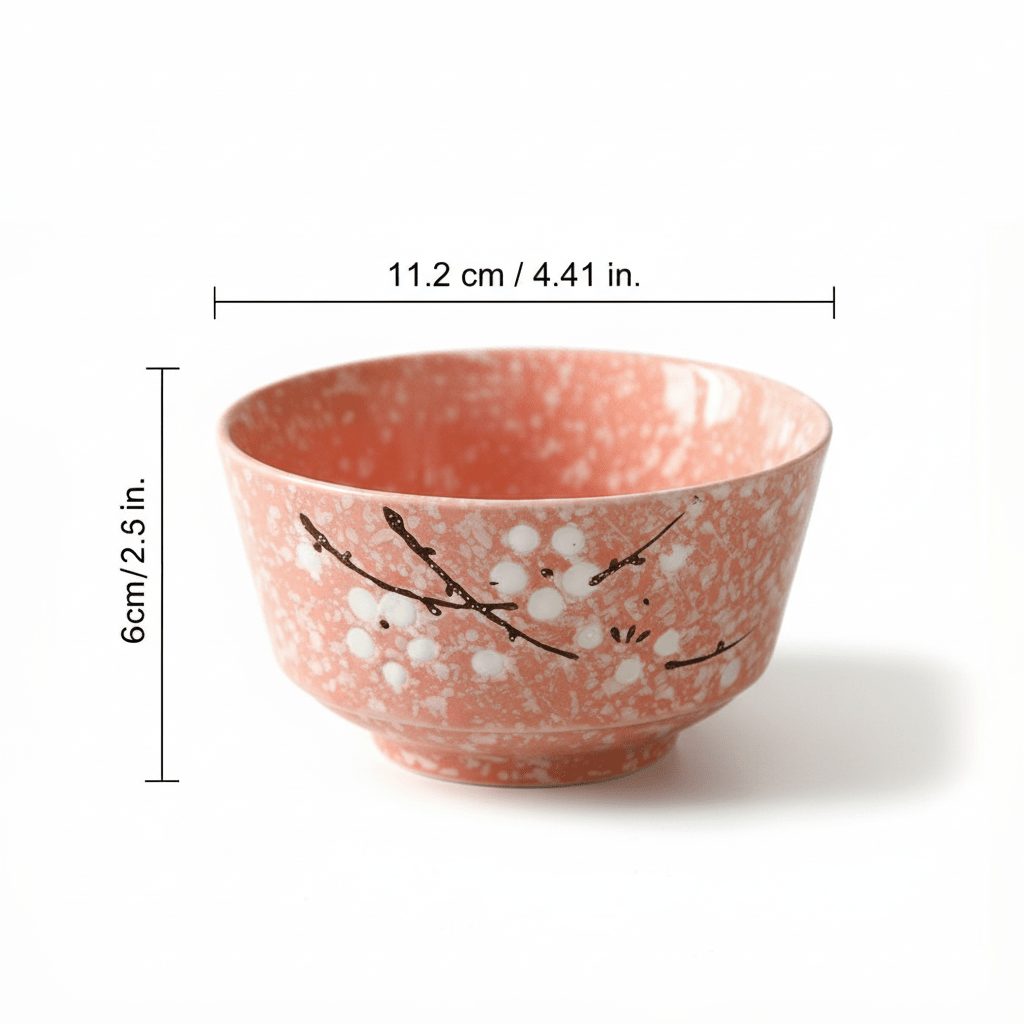 Hom & Ember – Japanese Cherry Blossom Ceramic Rice Bowl for a Touch of Oriental Elegance - Hom & Ember