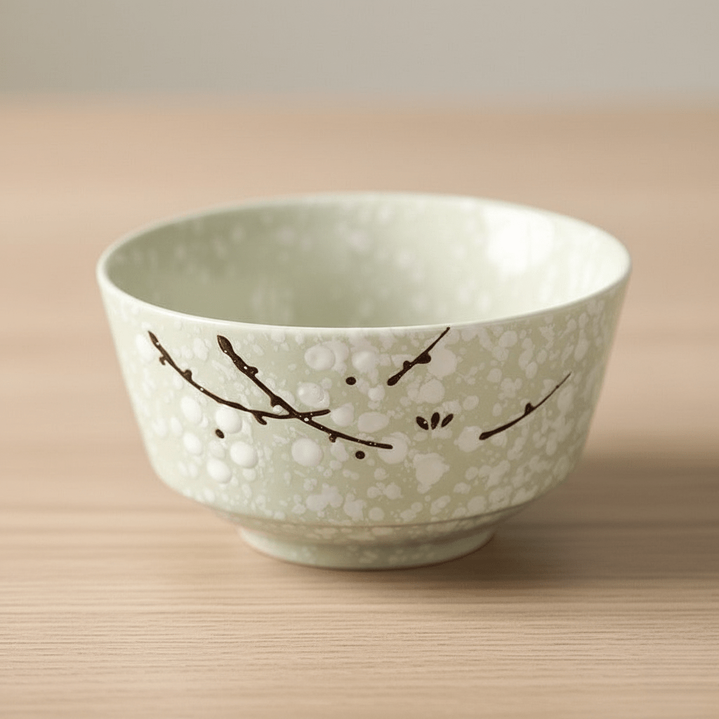 Hom & Ember – Japanese Cherry Blossom Ceramic Rice Bowl for a Touch of Oriental Elegance - Hom & Ember