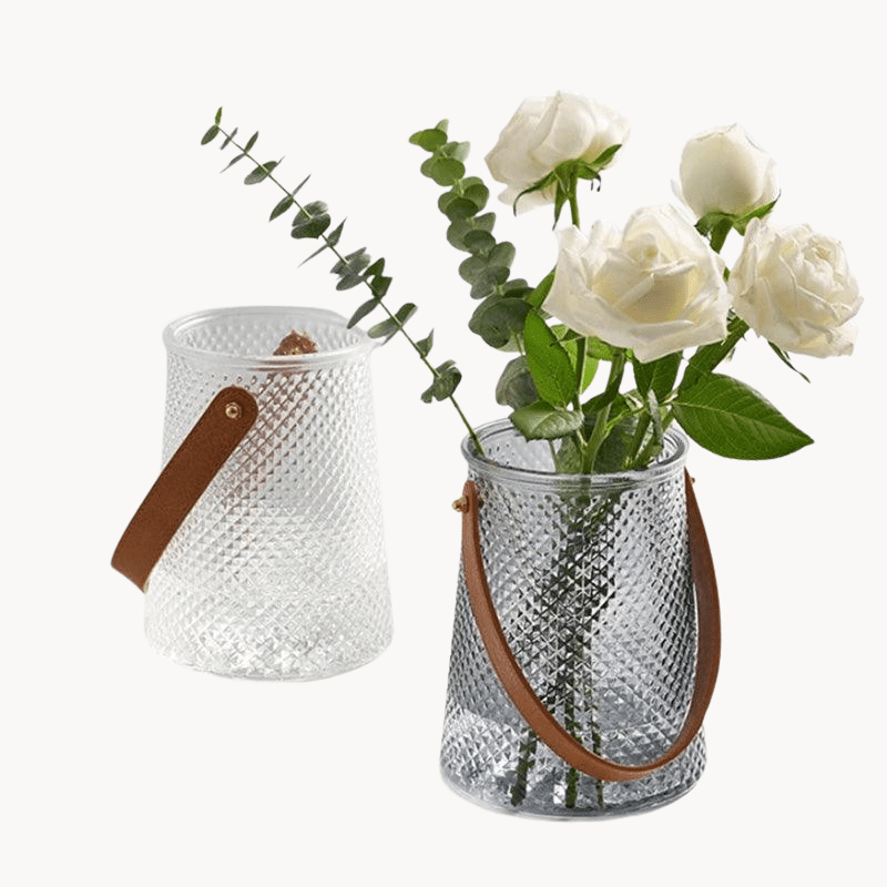 Hom & Ember – Leather Tote Vase Set - Hom & Ember